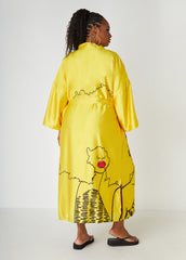 Pardon My Fro™ Mahogany Kimono Yellow | Ashley Stewart