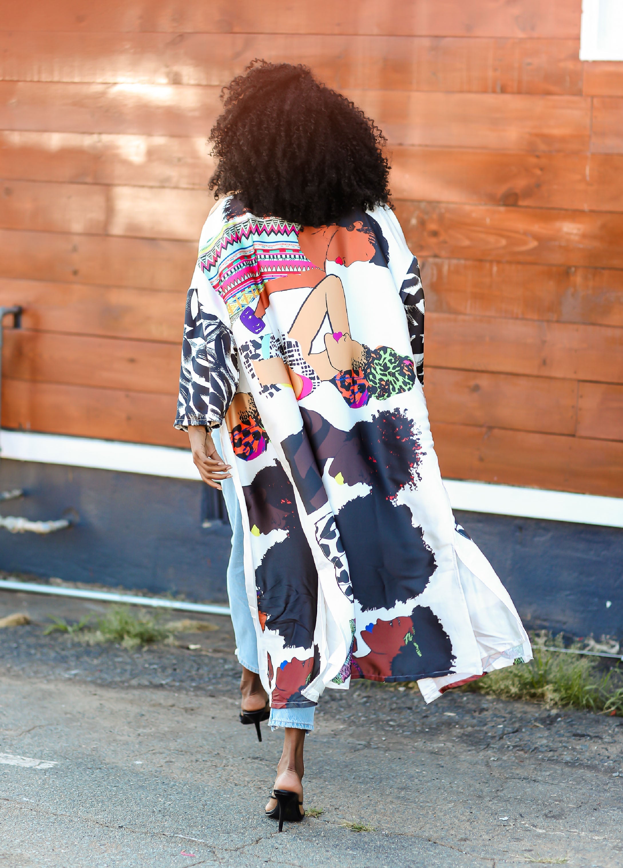 Pardon My Fro™ The Squad Kimono Black | Ashley Stewart