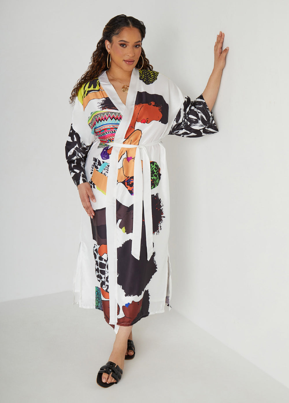 Pardon My Fro™ The Squad Kimono Black | Ashley Stewart