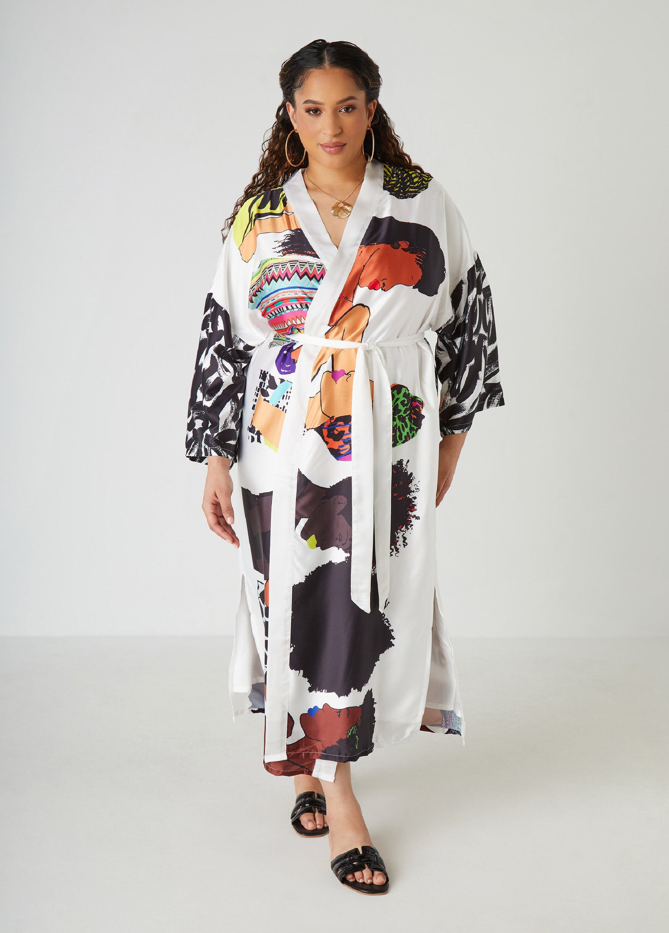 Pardon My Fro™ The Squad Kimono Black | Ashley Stewart