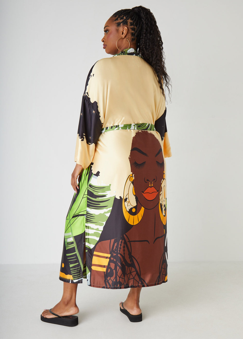 Pardon My Fro™ Ziggy Kimono Black | Ashley Stewart