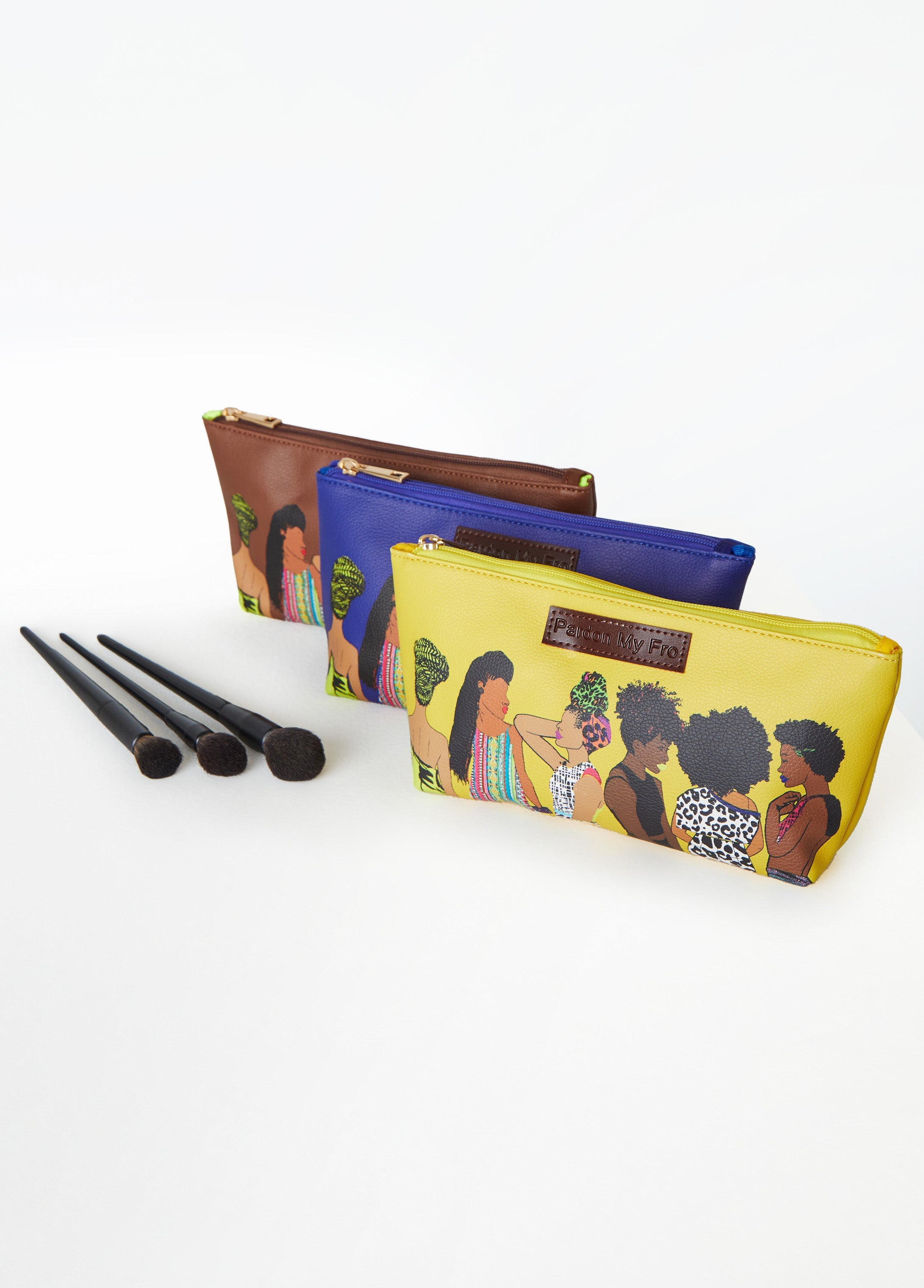 Pardon My Fro™ The Squad Cosmetic Bag Yellow | Ashley Stewart