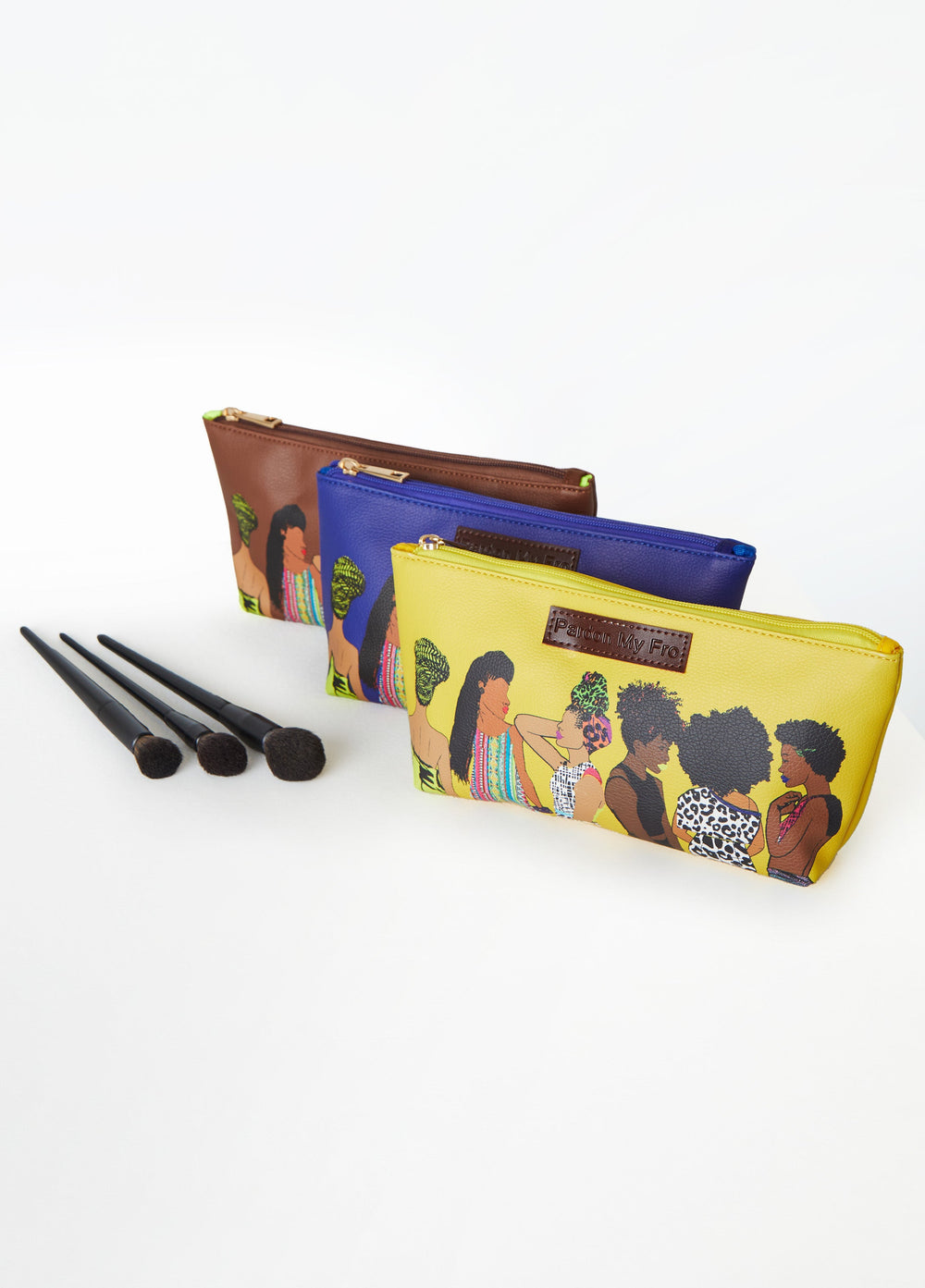 Pardon My Fro™ The Squad Cosmetic Bag Yellow | Ashley Stewart