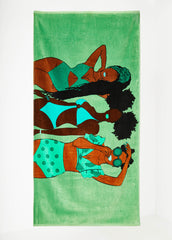 Pardon My Fro™ Summer Beach Towel Green | Ashley Stewart