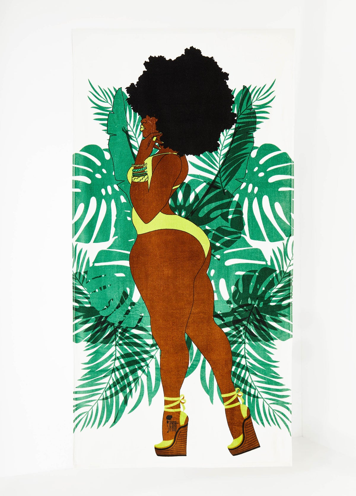 Pardon My Fro™ June Beach Towel White | Ashley Stewart