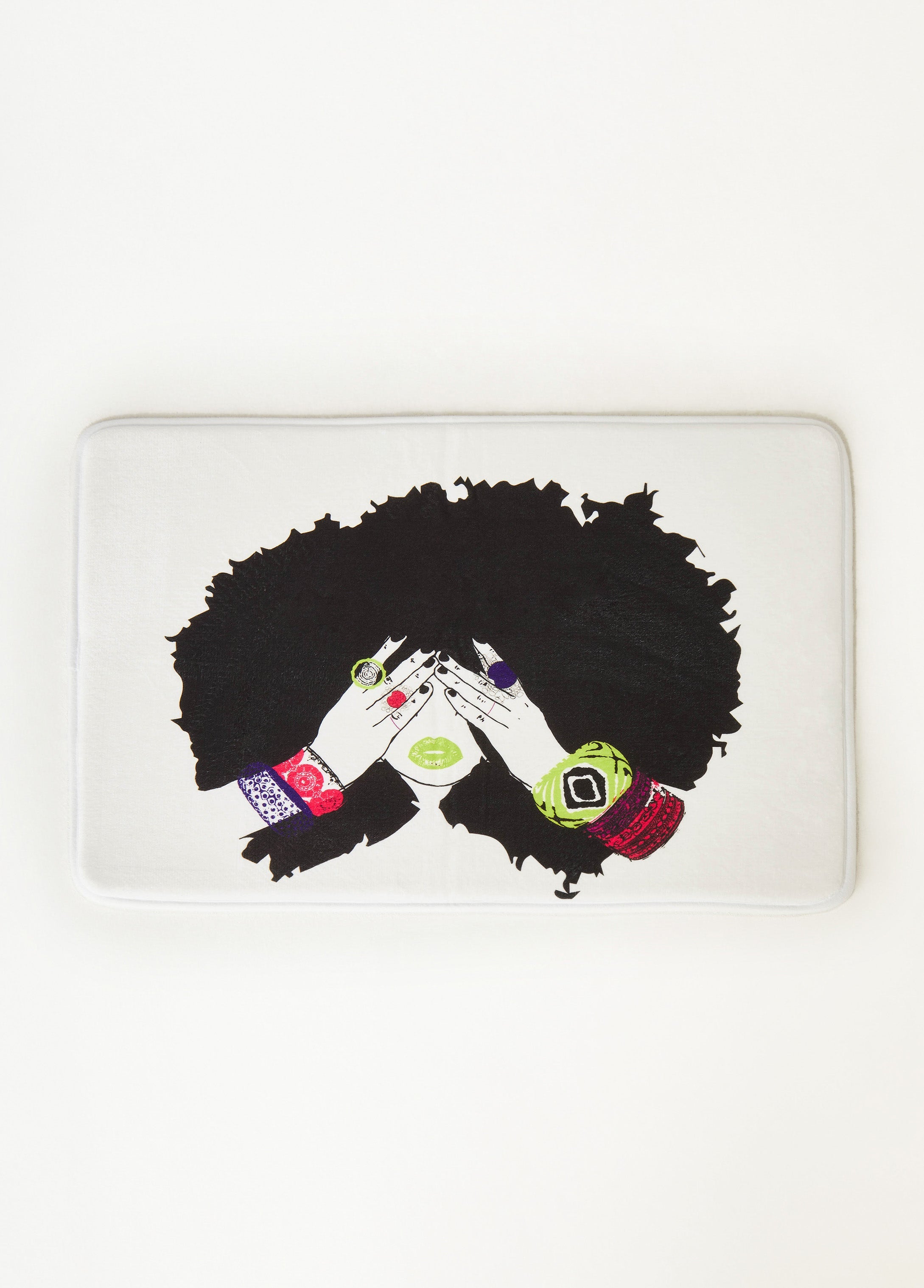 Pardon My Fro™ Shanell Bath Mat White | Ashley Stewart