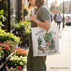 Got Another Plant Canvas Tote Bag White | Ashley Stewart