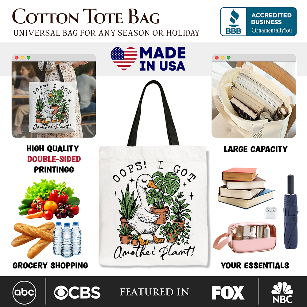 Got Another Plant Canvas Tote Bag White | Ashley Stewart