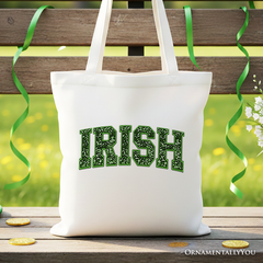 Irish Sequined Canvas Tote Bag White | Ashley Stewart