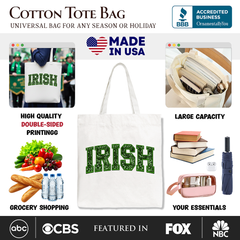Irish Sequined Canvas Tote Bag White | Ashley Stewart