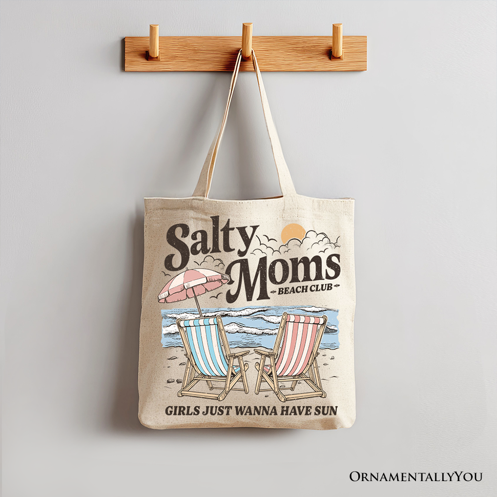 Salty Moms Beach Club Tote Bag Beige | Ashley Stewart