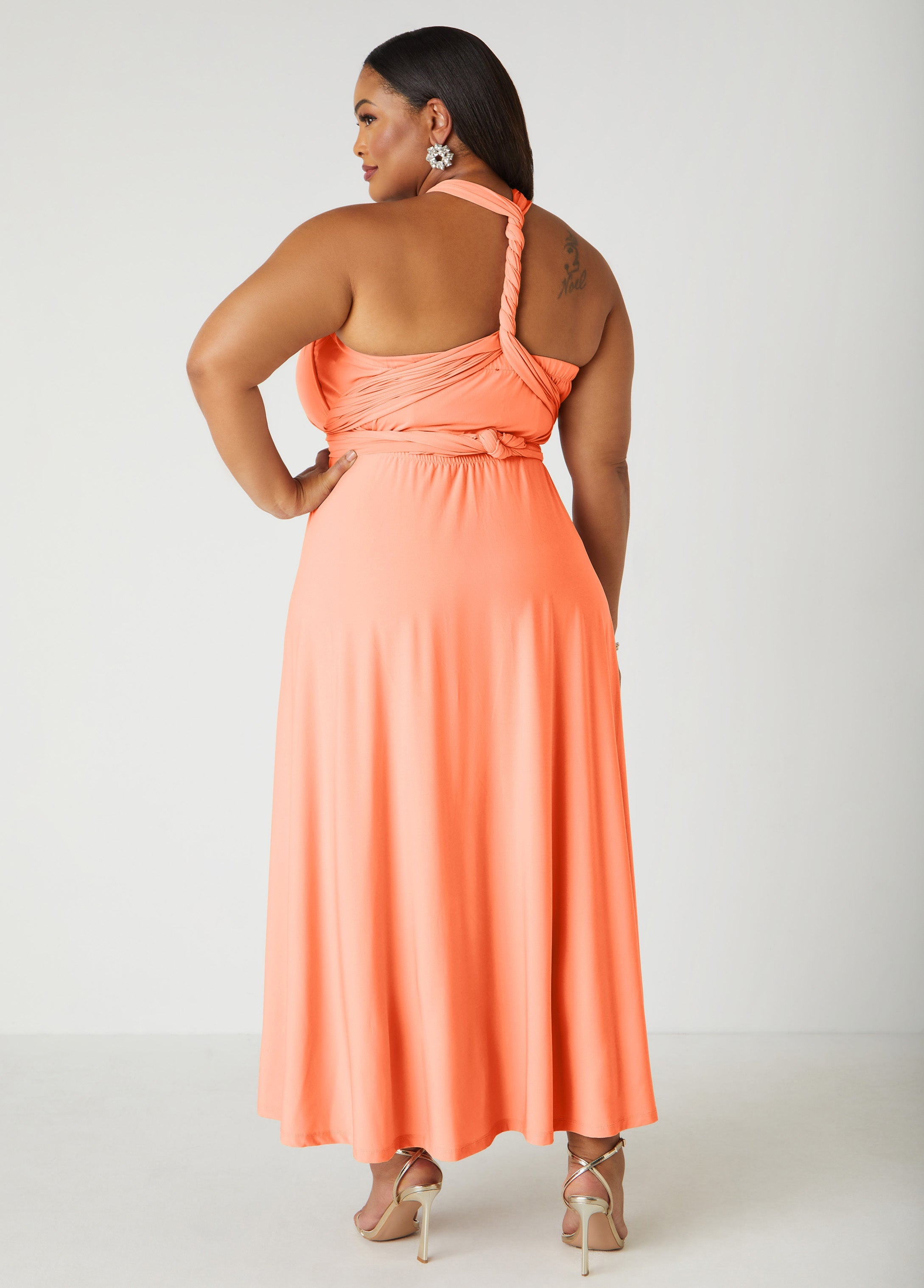 Maxi Convertible Dress Orange | Ashley Stewart