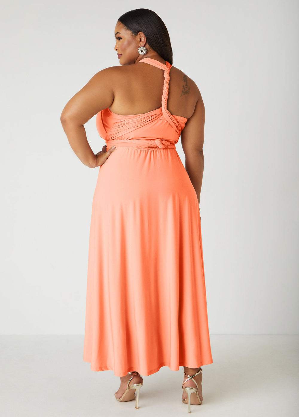 Maxi Convertible Dress Orange | Ashley Stewart