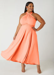 Maxi Convertible Dress Orange | Ashley Stewart