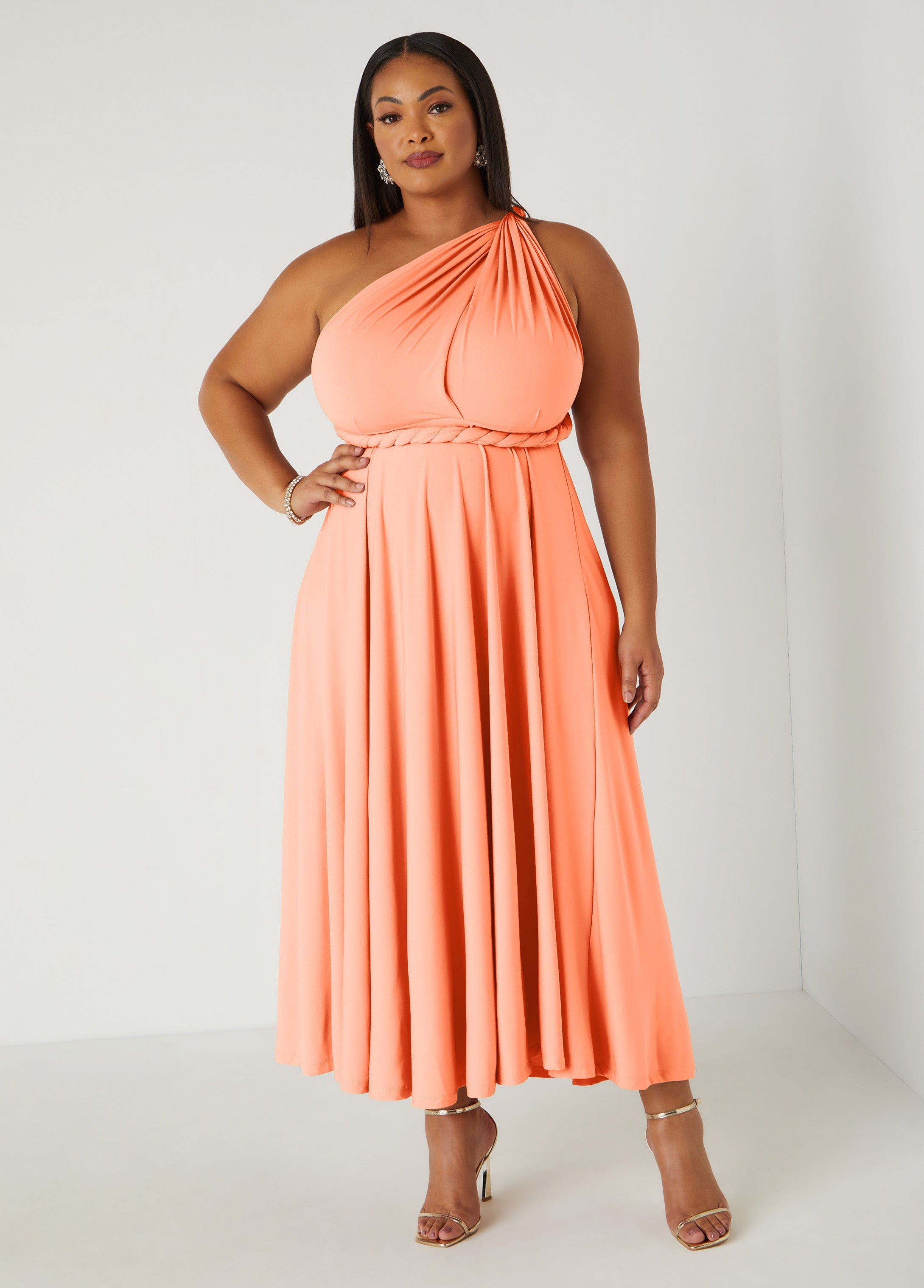 Maxi Convertible Dress Orange | Ashley Stewart