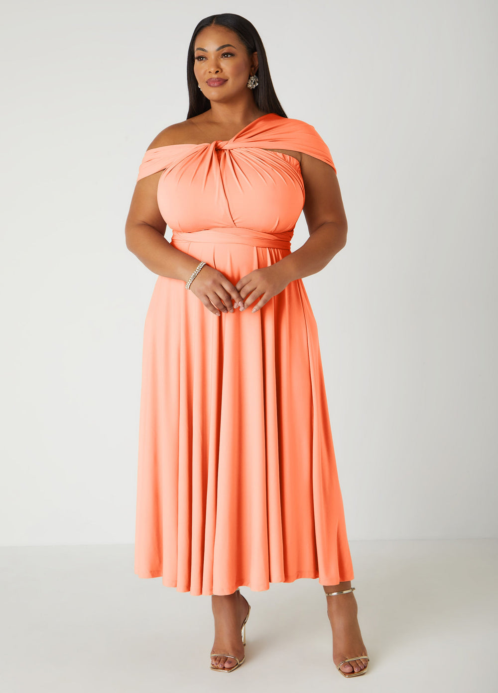 Maxi Convertible Dress Orange | Ashley Stewart