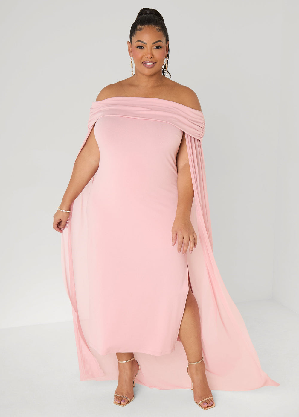 Off The Shoulder Cape Dress Amazon | Ashley Stewart