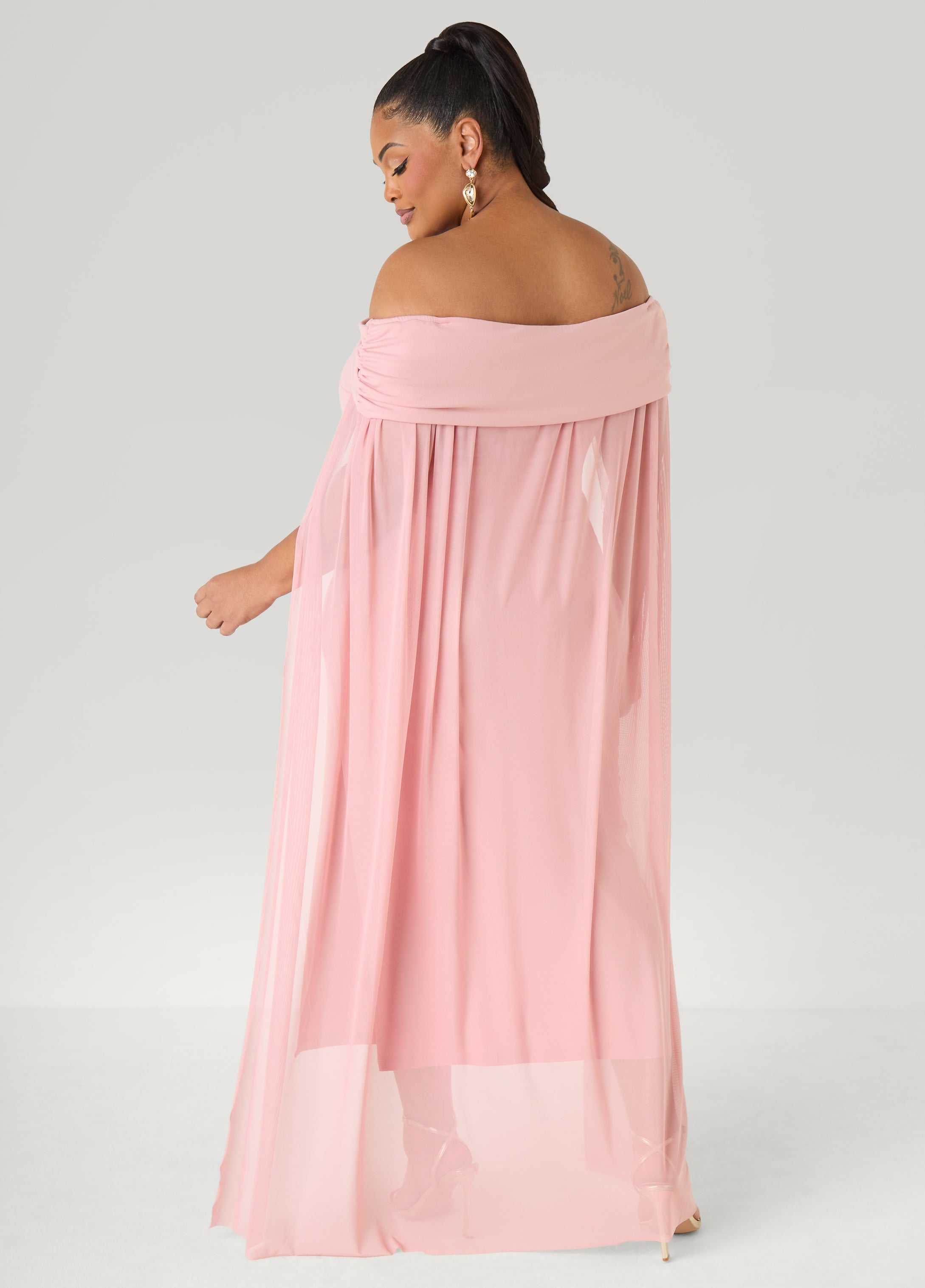 Off The Shoulder Cape Dress Amazon | Ashley Stewart
