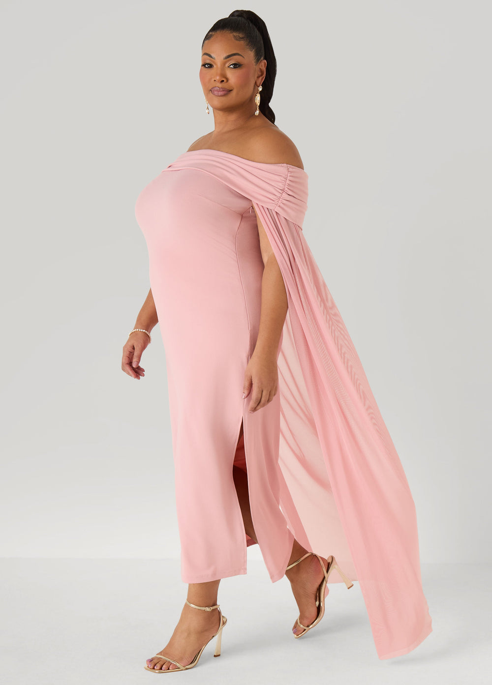 Off The Shoulder Cape Dress Amazon | Ashley Stewart