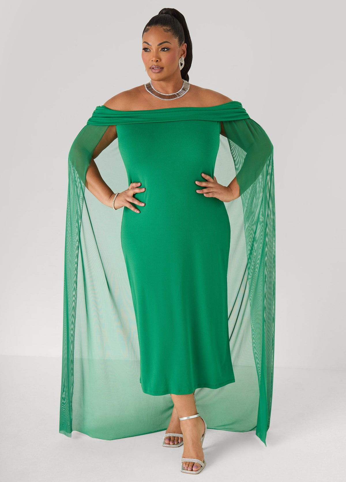 Off The Shoulder Cape Dress Amazon | Ashley Stewart