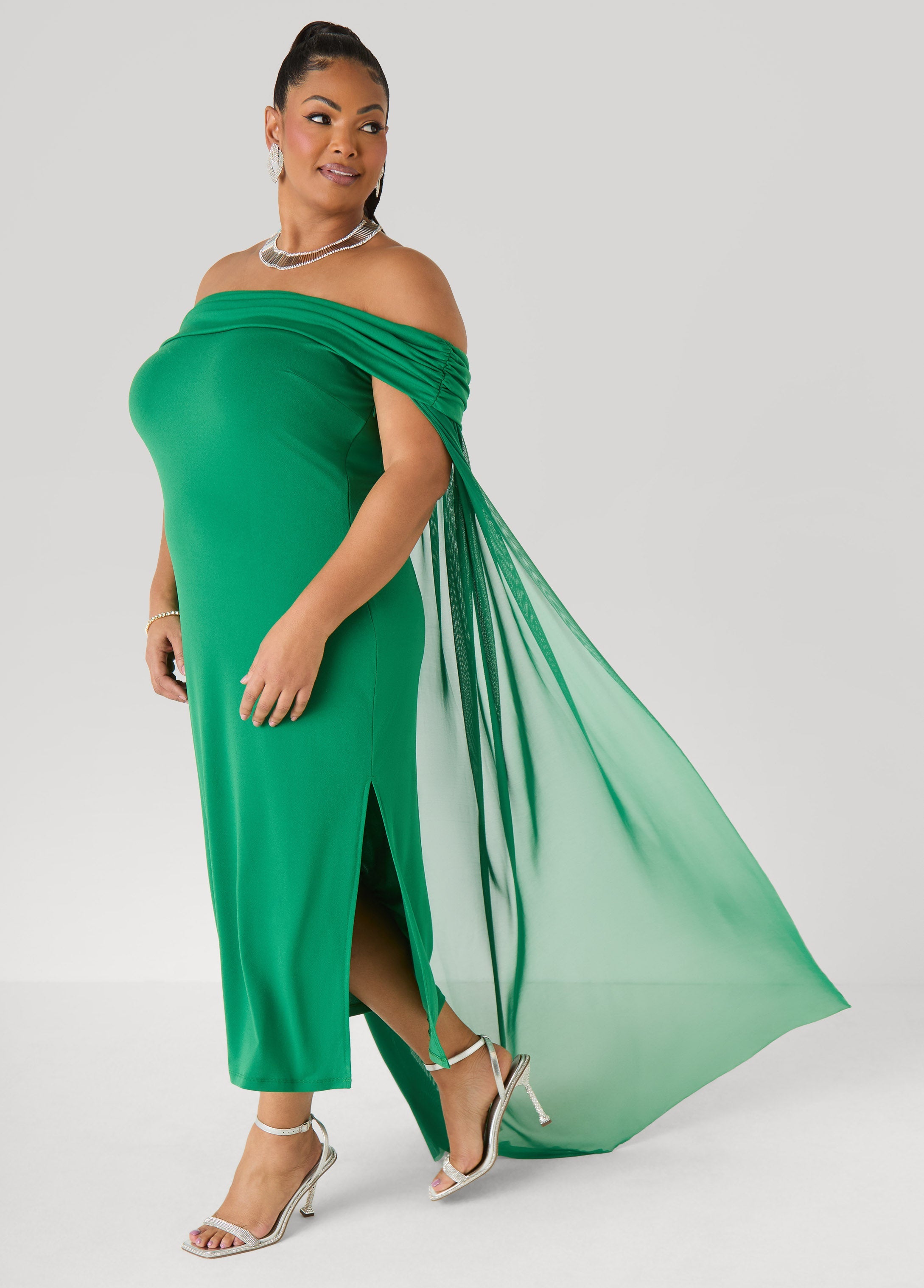Off The Shoulder Cape Dress Amazon | Ashley Stewart