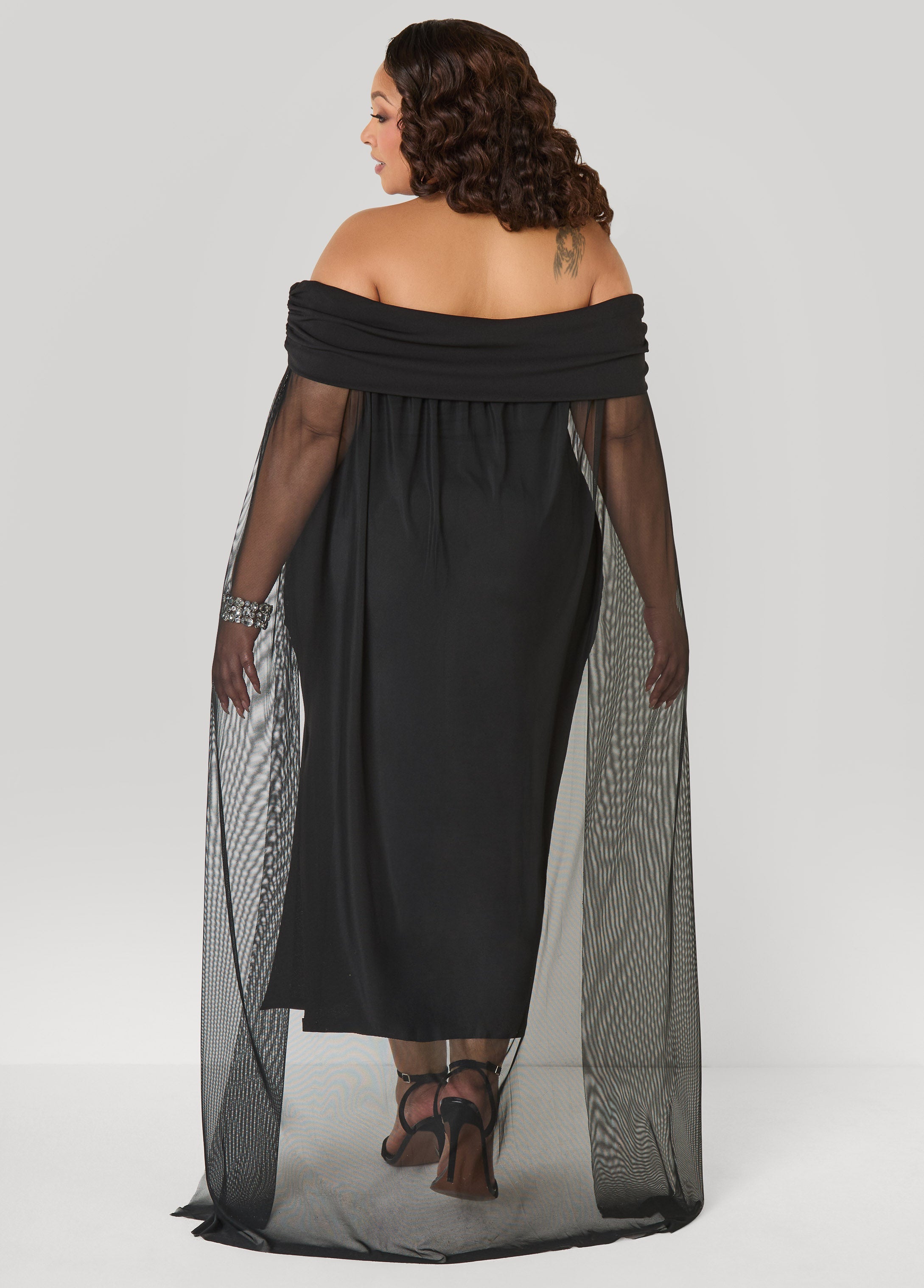 Off The Shoulder Cape Dress Amazon | Ashley Stewart