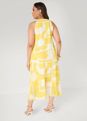 Cape Effect Abstract Midaxi Dress Primrose Yellow | Ashley Stewart