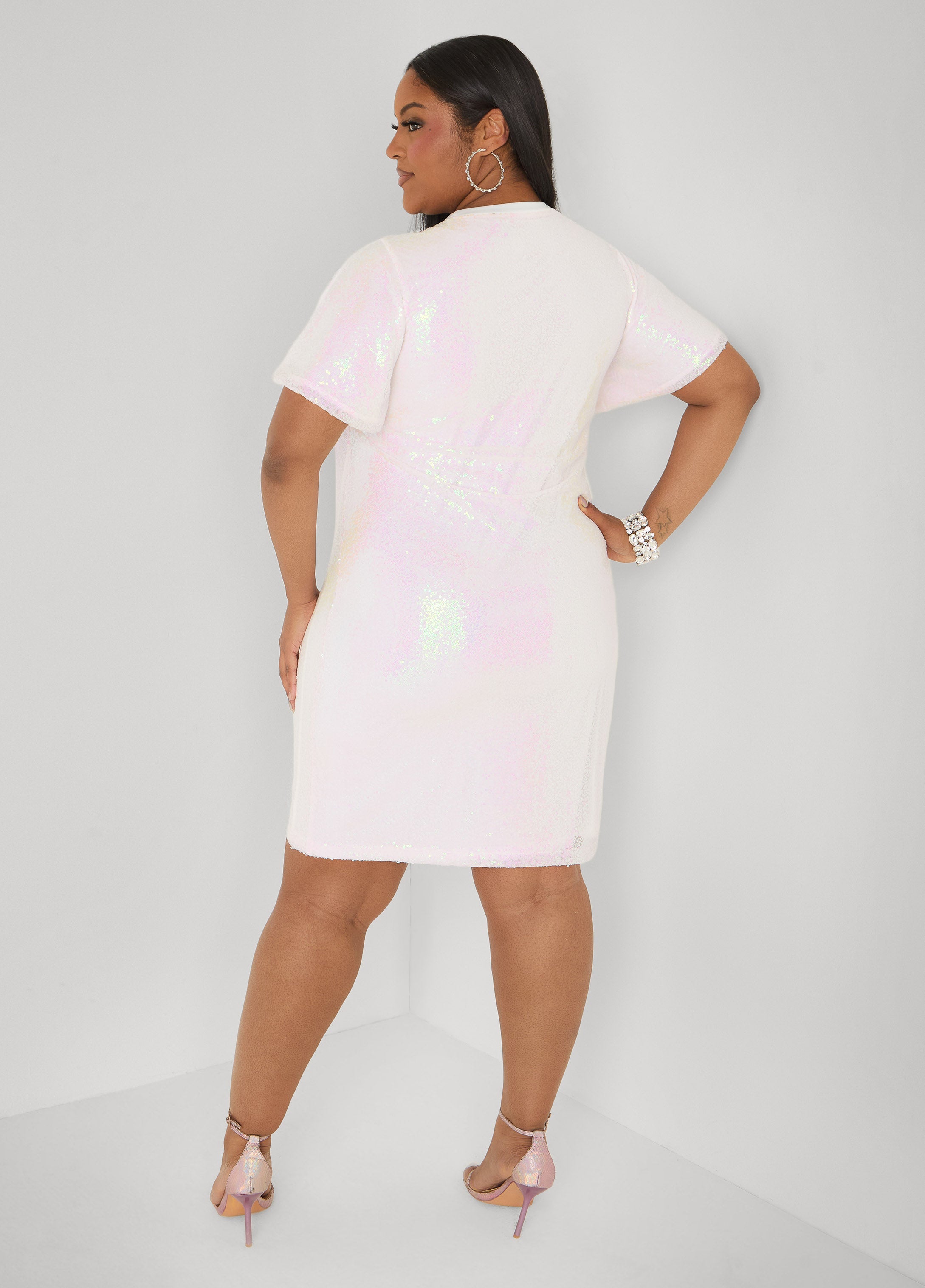Birthday Queen Sequin Dress White | Ashley Stewart