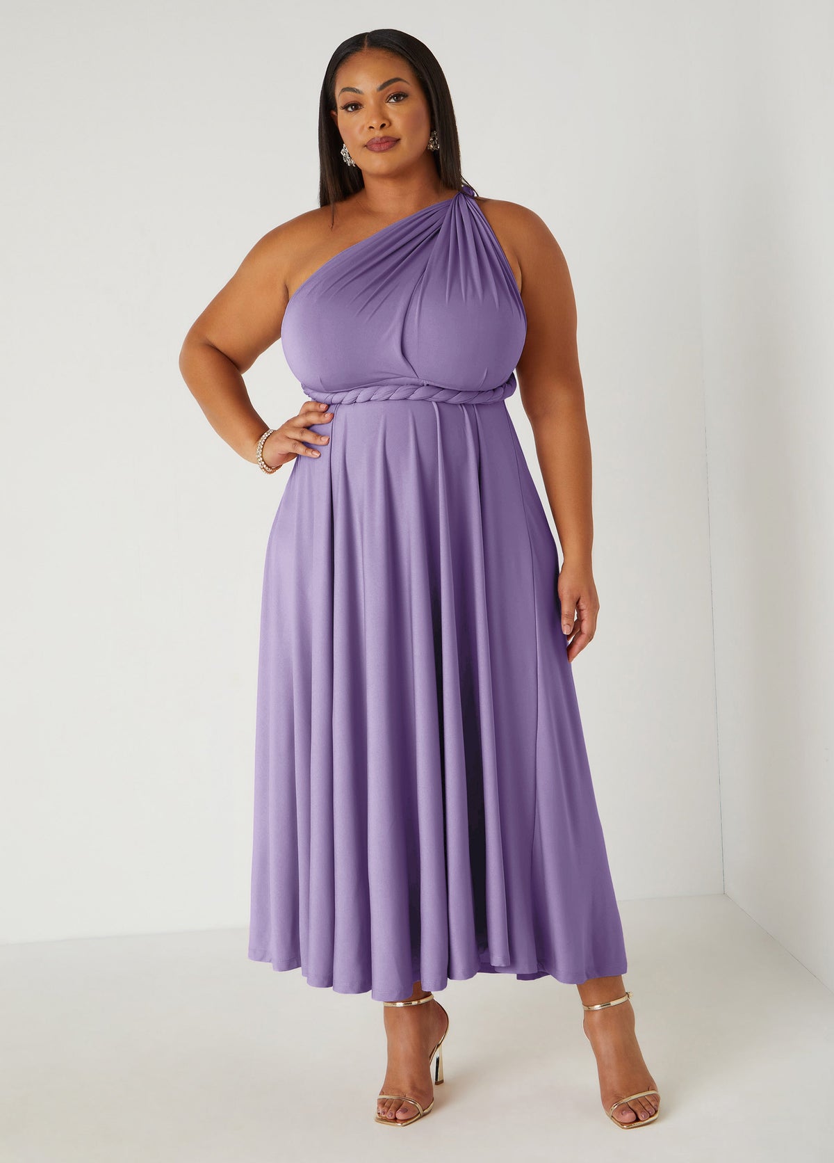 Multi Way Convertible Maxi Dress Light Pastel Purple | Ashley Stewart