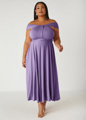 Multi Way Convertible Maxi Dress Light Pastel Purple | Ashley Stewart