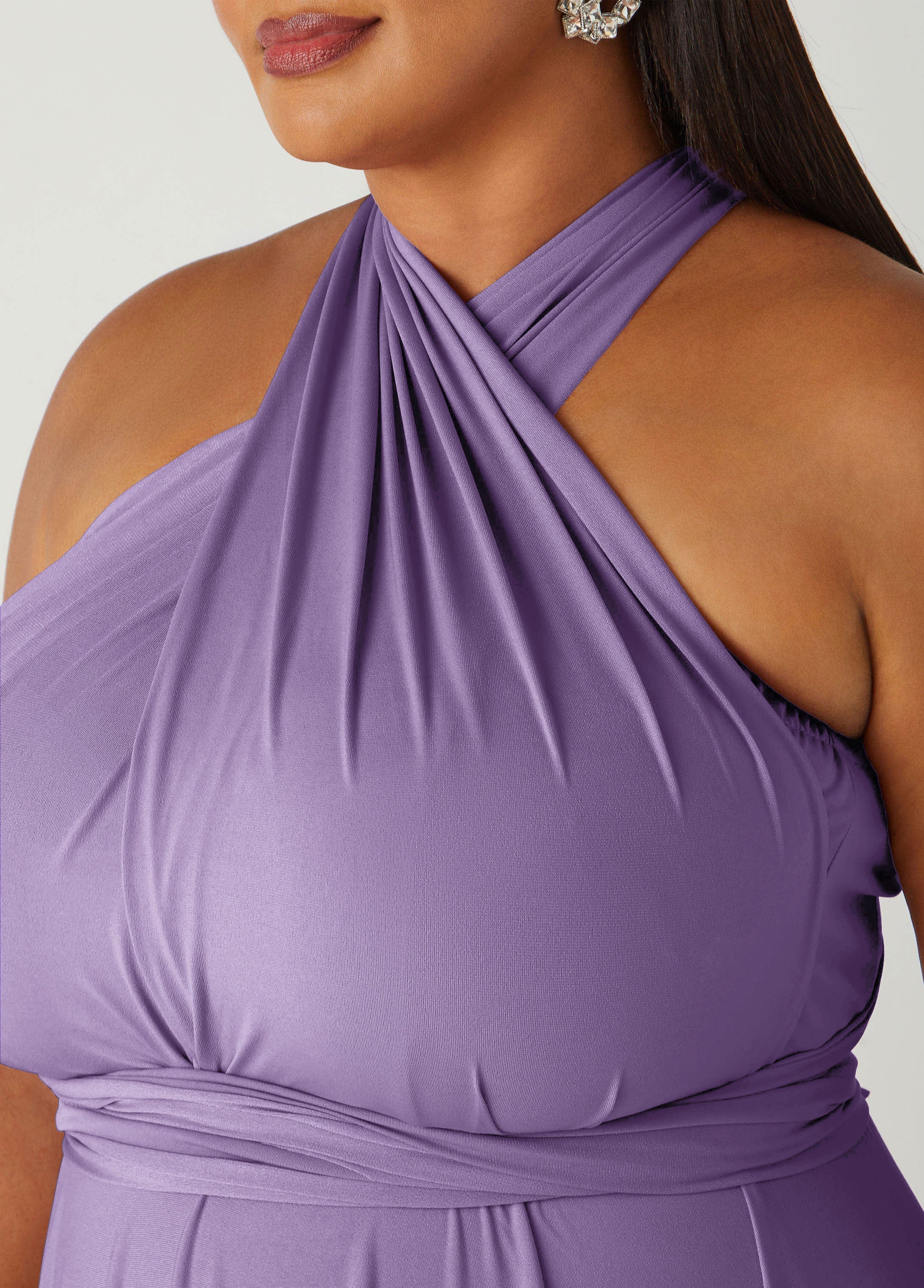 Multi Way Convertible Maxi Dress Light Pastel Purple | Ashley Stewart