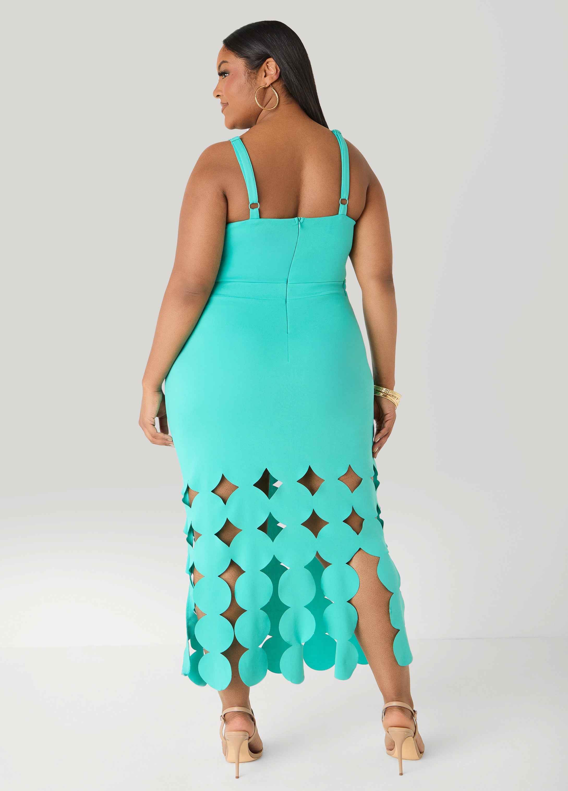 Embellished Cutout Bodycon Dress Caribbean Sea | Ashley Stewart