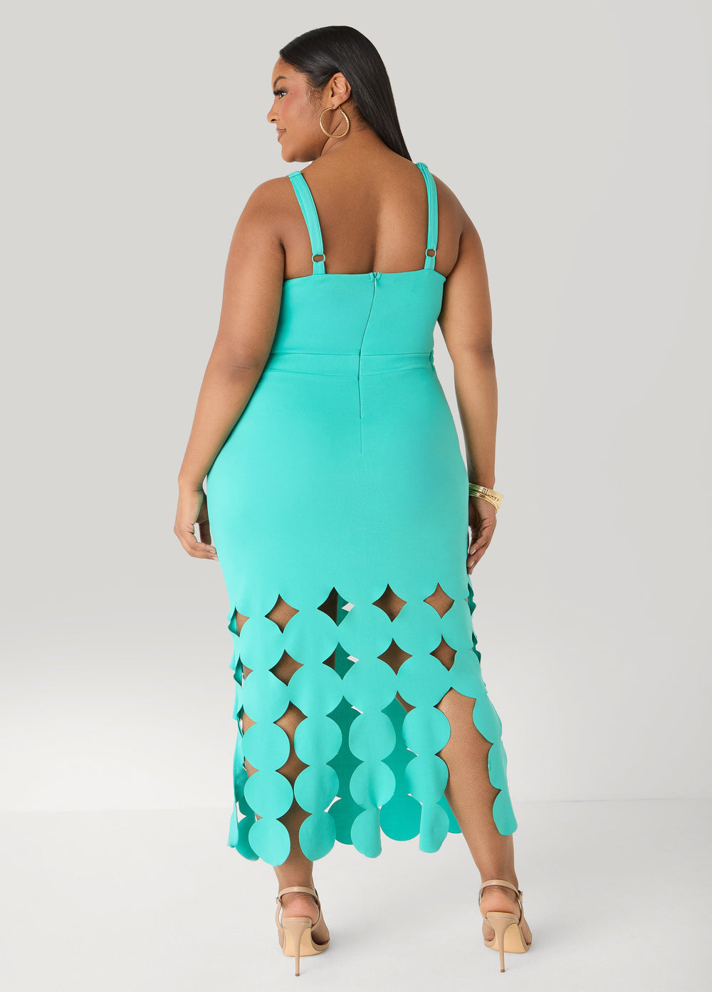 Embellished Cutout Bodycon Dress Caribbean Sea | Ashley Stewart