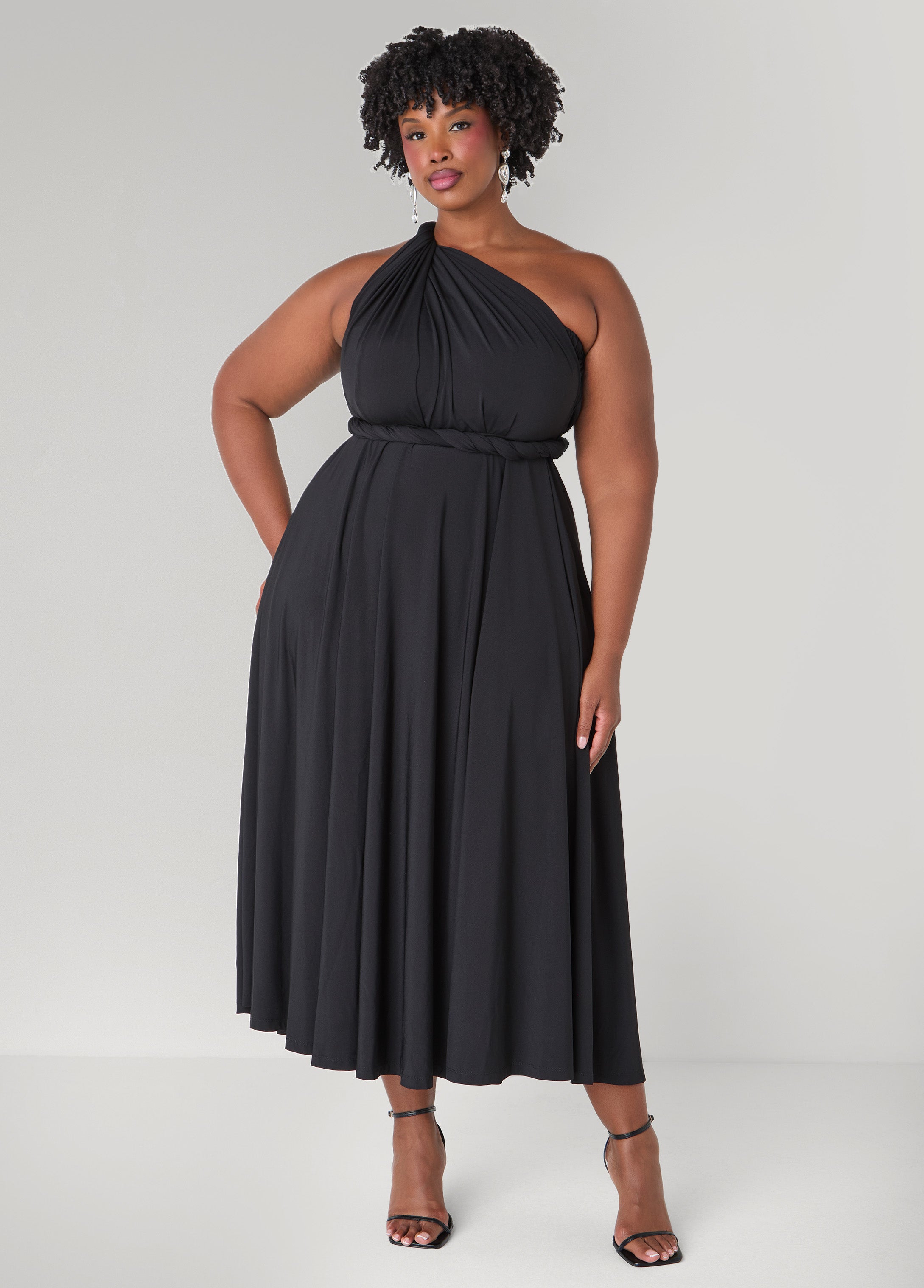 Convertible Maxi Dress Black | Ashley Stewart