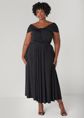 Convertible Maxi Dress Black | Ashley Stewart