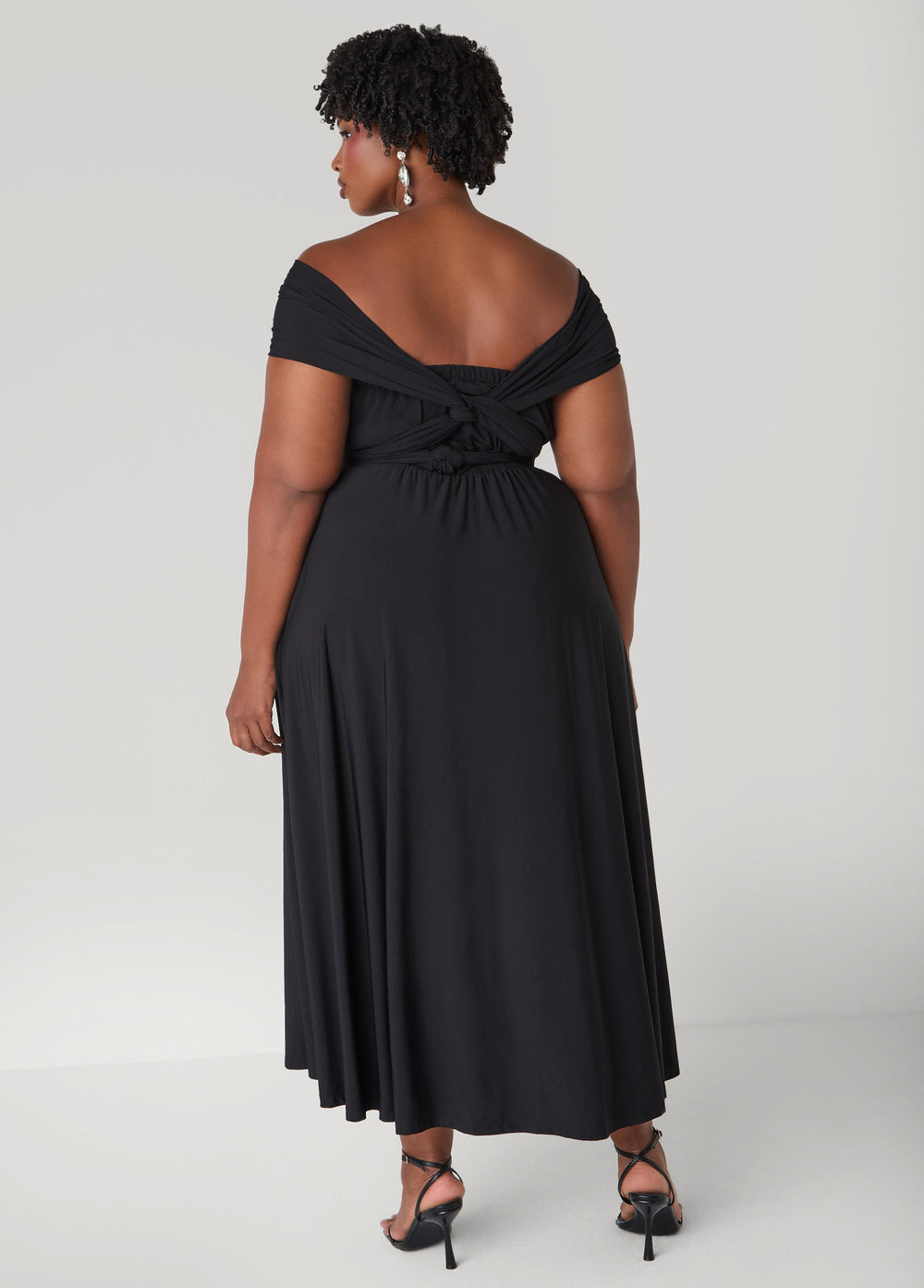 Convertible Maxi Dress Black | Ashley Stewart