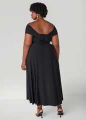 Convertible Maxi Dress Black | Ashley Stewart