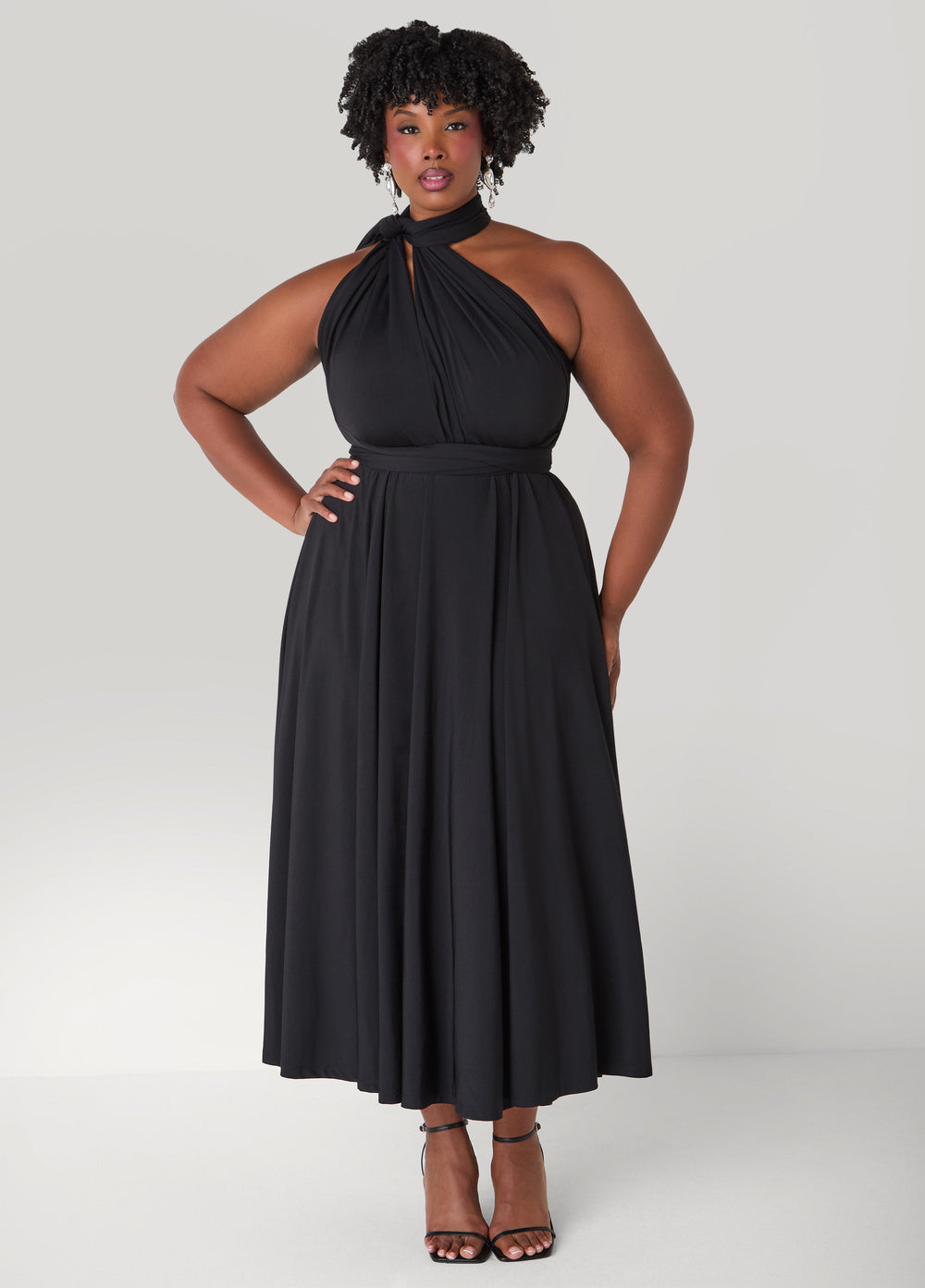Convertible Maxi Dress Black | Ashley Stewart