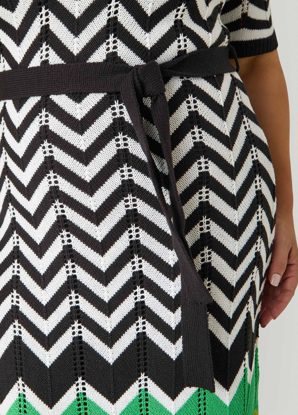 Zig Zag Pointelle Maxi Dress Peacoat | Ashley Stewart