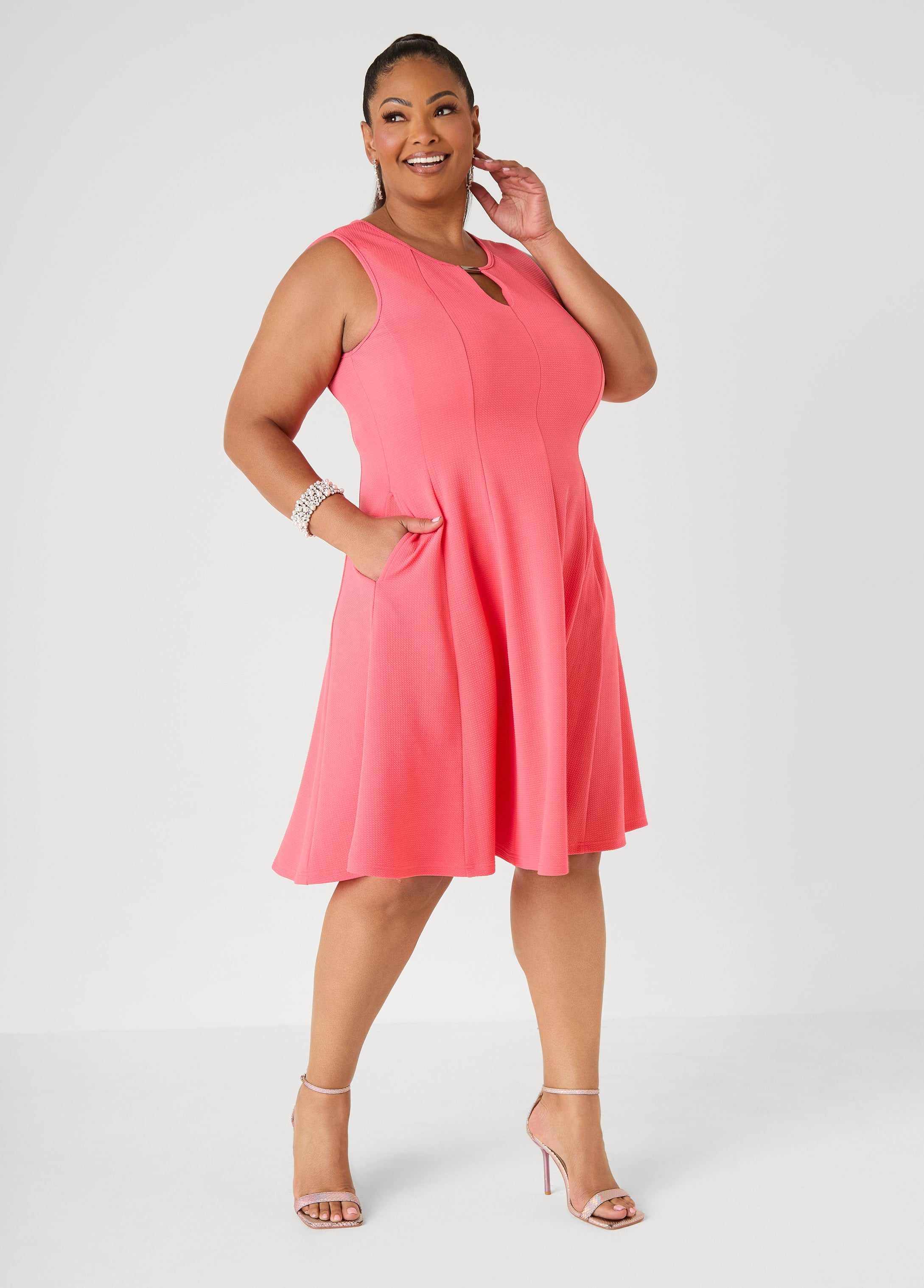 Embellished A Line Dress Victoria Blue | Ashley Stewart