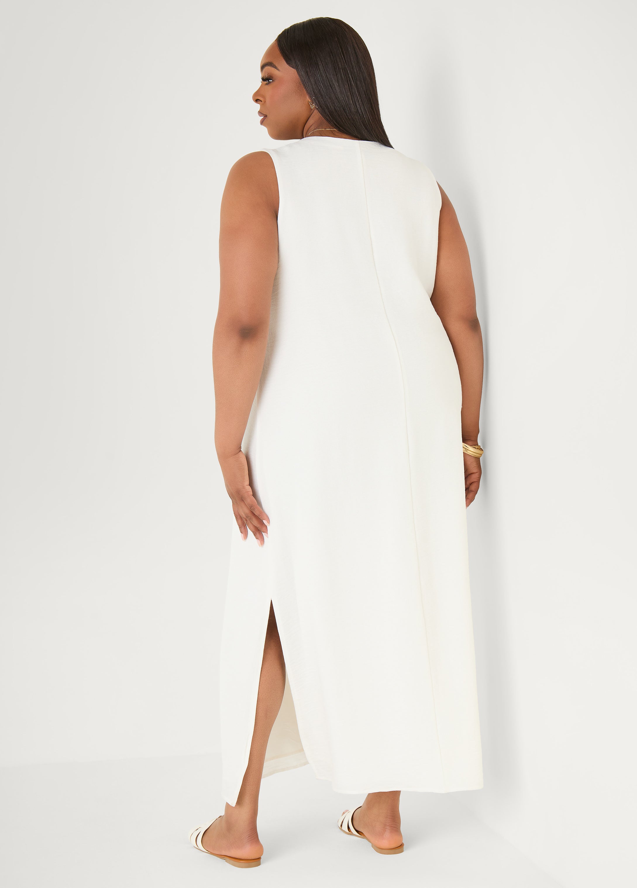 Pompom Maxi Dress Canary Yellow | Ashley Stewart