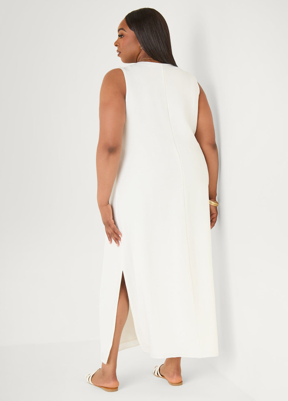 Pompom Maxi Dress Canary Yellow | Ashley Stewart