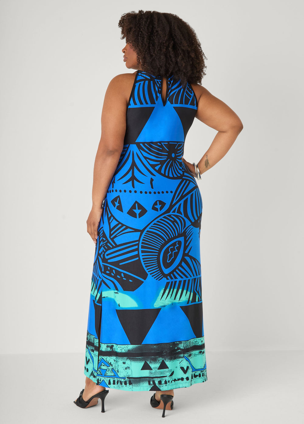 Abstract Maxi Dress Sodalite | Ashley Stewart