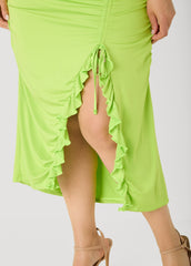 Strapless Drawstring Maxi Dress Lime Green | Ashley Stewart
