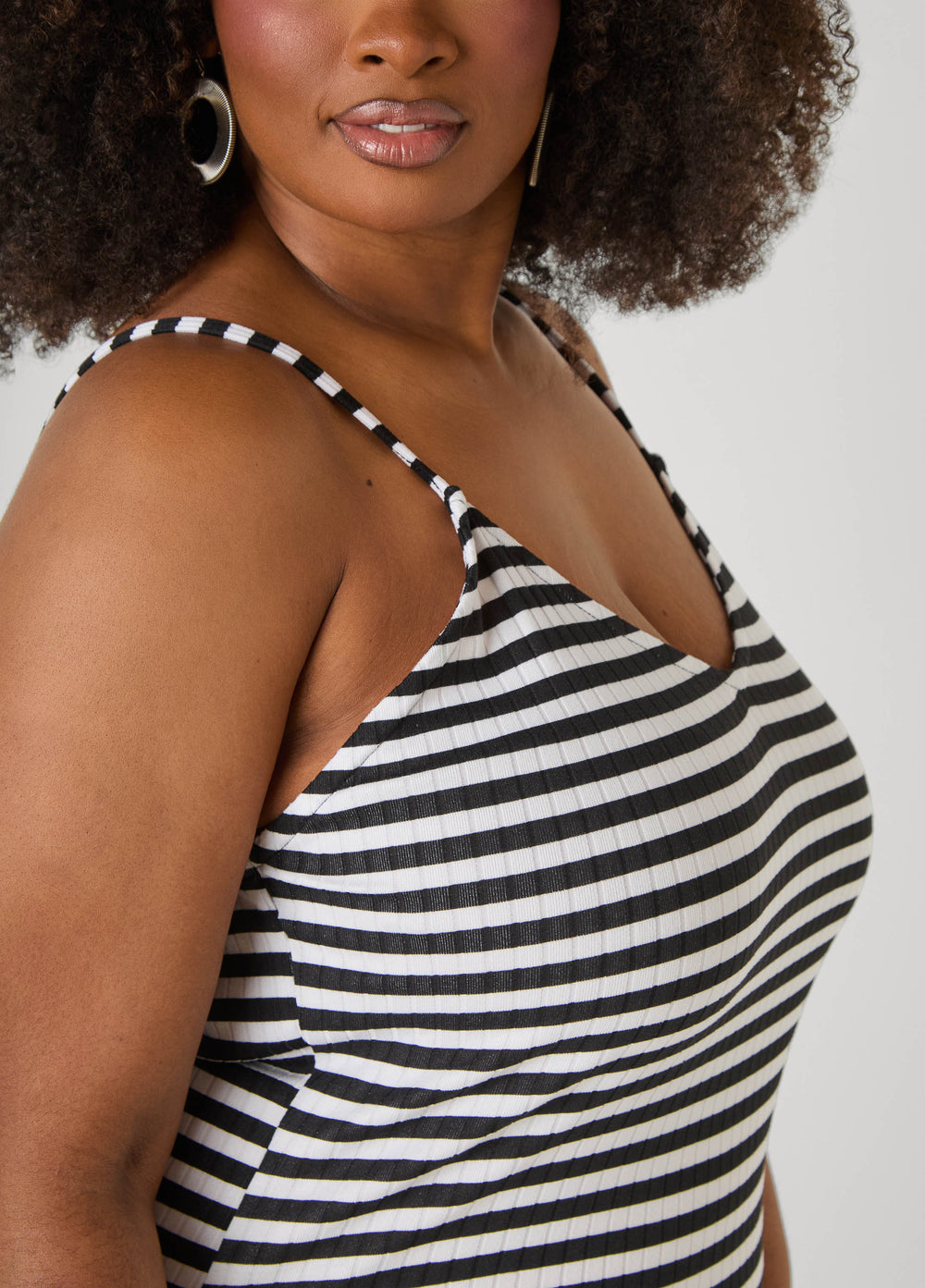 Striped Ribbed Maxi Dress Lemon | Ashley Stewart