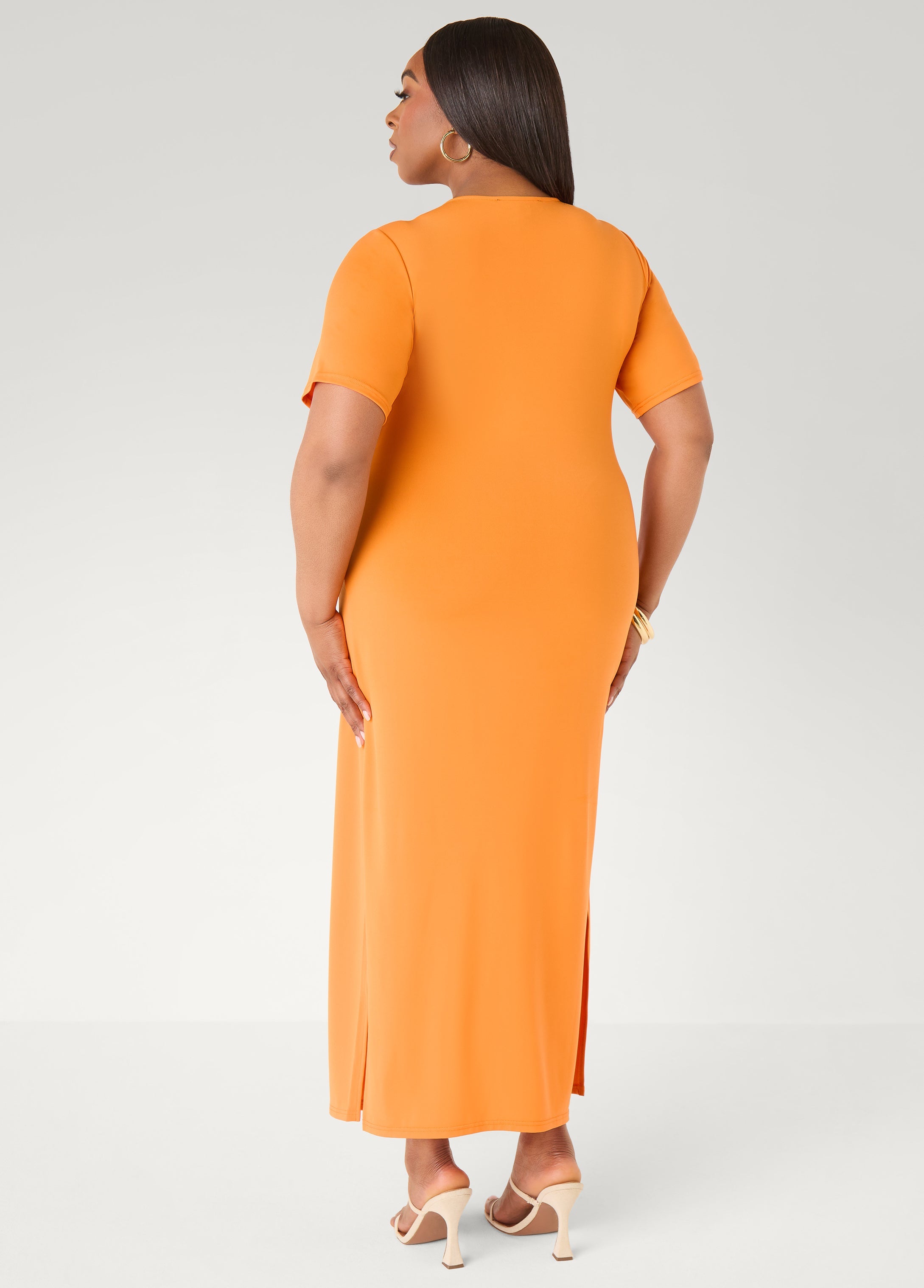 Stretch Knit Maxi T Shirt Dress Caribbean Sea | Ashley Stewart