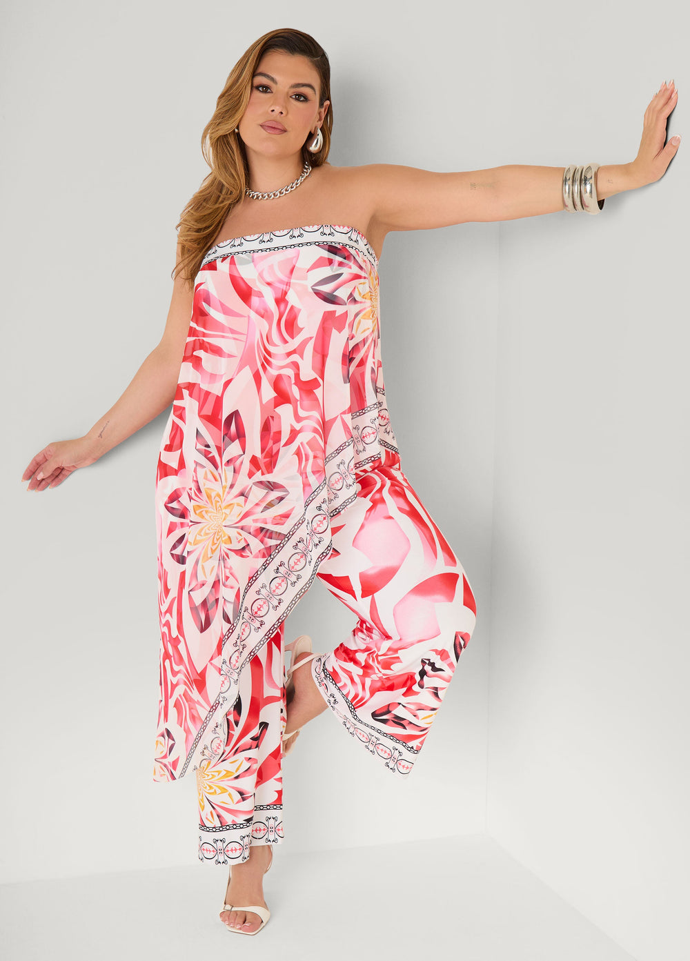 Layered Floral Jumpsuit Multi | Ashley Stewart