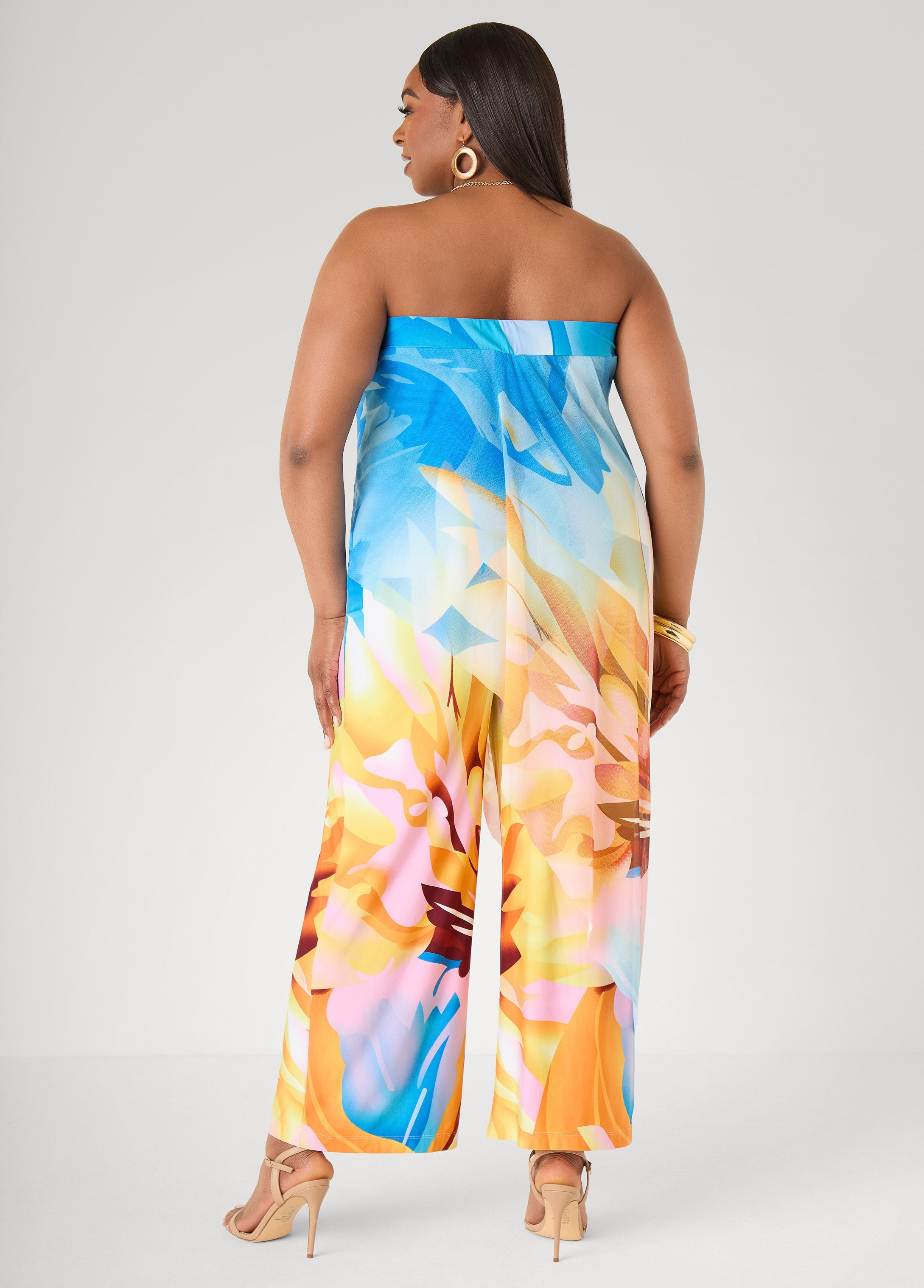 Layered Floral Print Jumpsuit Multi | Ashley Stewart