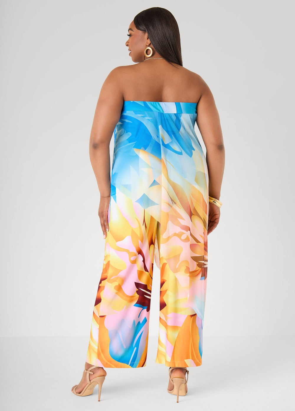 Layered Floral Print Jumpsuit Multi | Ashley Stewart