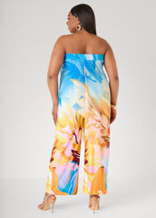 Layered Floral Print Jumpsuit Multi | Ashley Stewart